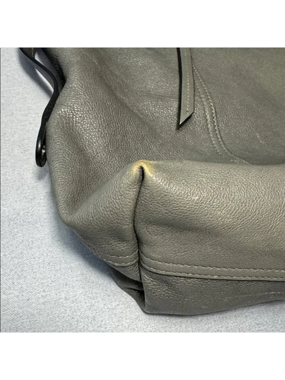 Authentic Prada Glace Calf Etiquette Hobo Bag Gray